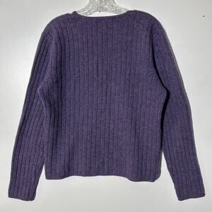 NorthCrest V-Neck Purple Lambswool Knit Pullover Sweater Top Women’s Size‎ Large